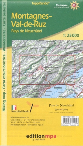 Carte topographique Montagnes - Val-de-Ruz
